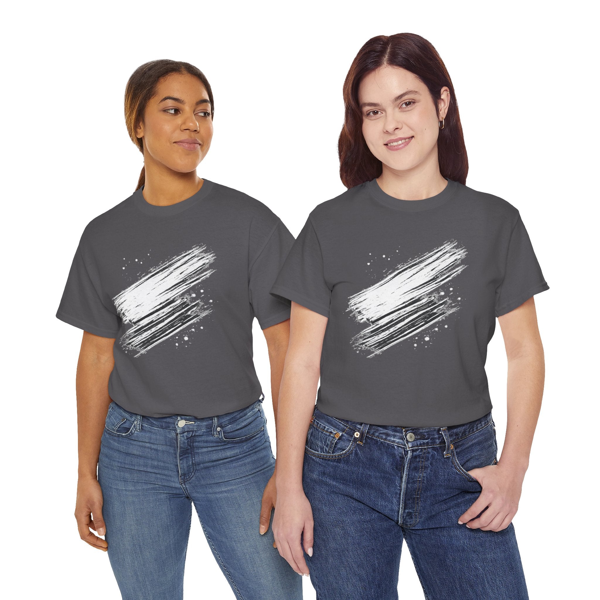 Abstract Brushstroke T-Shirt — Minimal Black Paint Stroke Tee