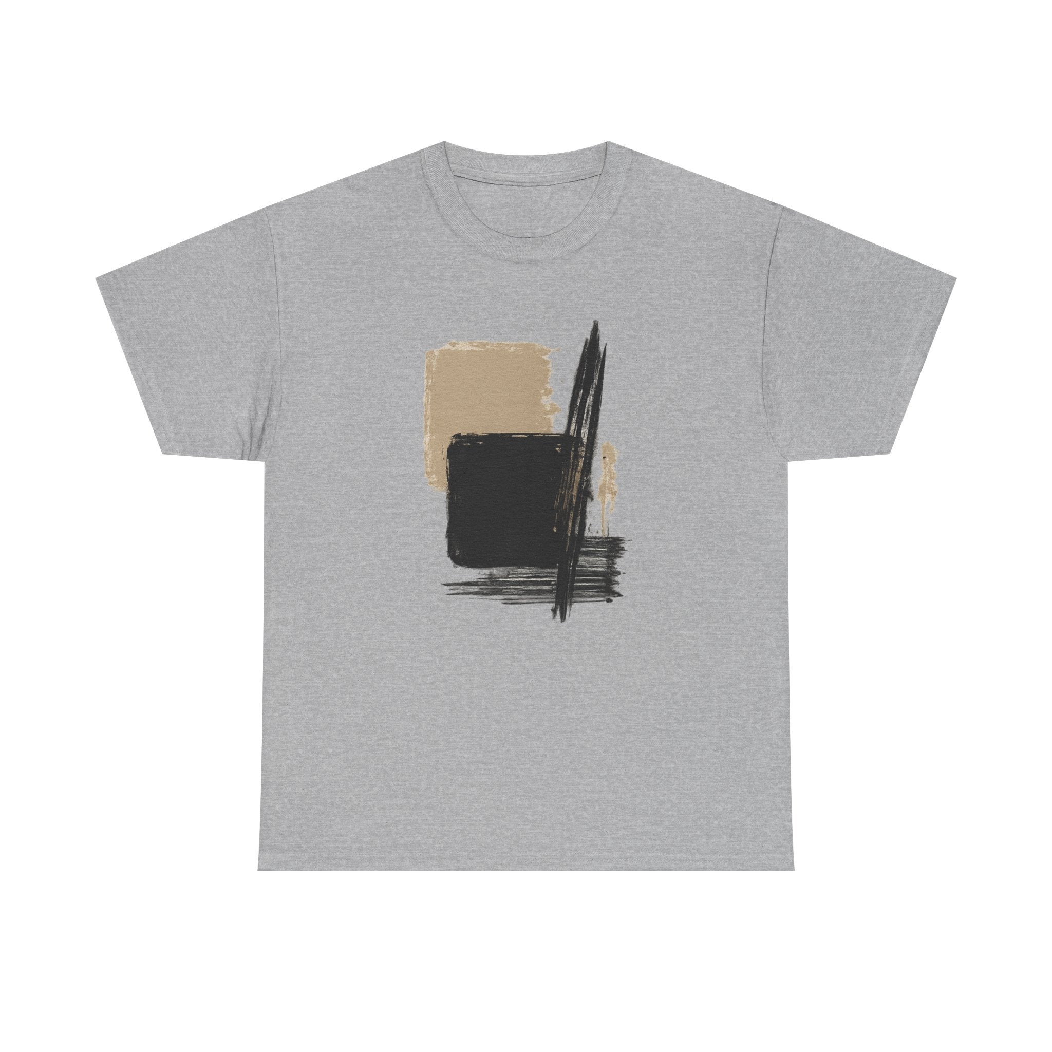 Abstract Brushstroke Tee — Minimal Neutral Art Graphic T-Shirt