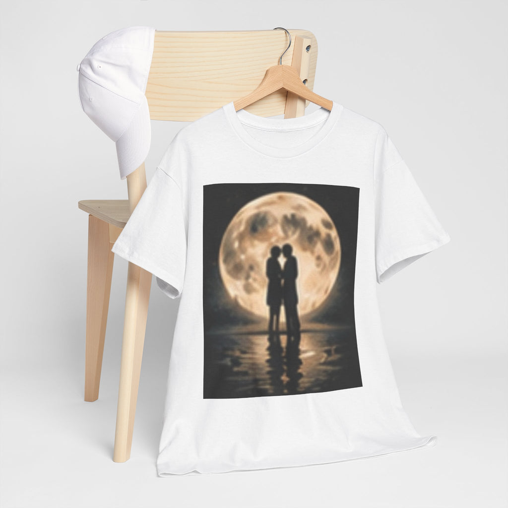 Moonlight Kiss T‑Shirt — Romantic Couple Silhouette Tee