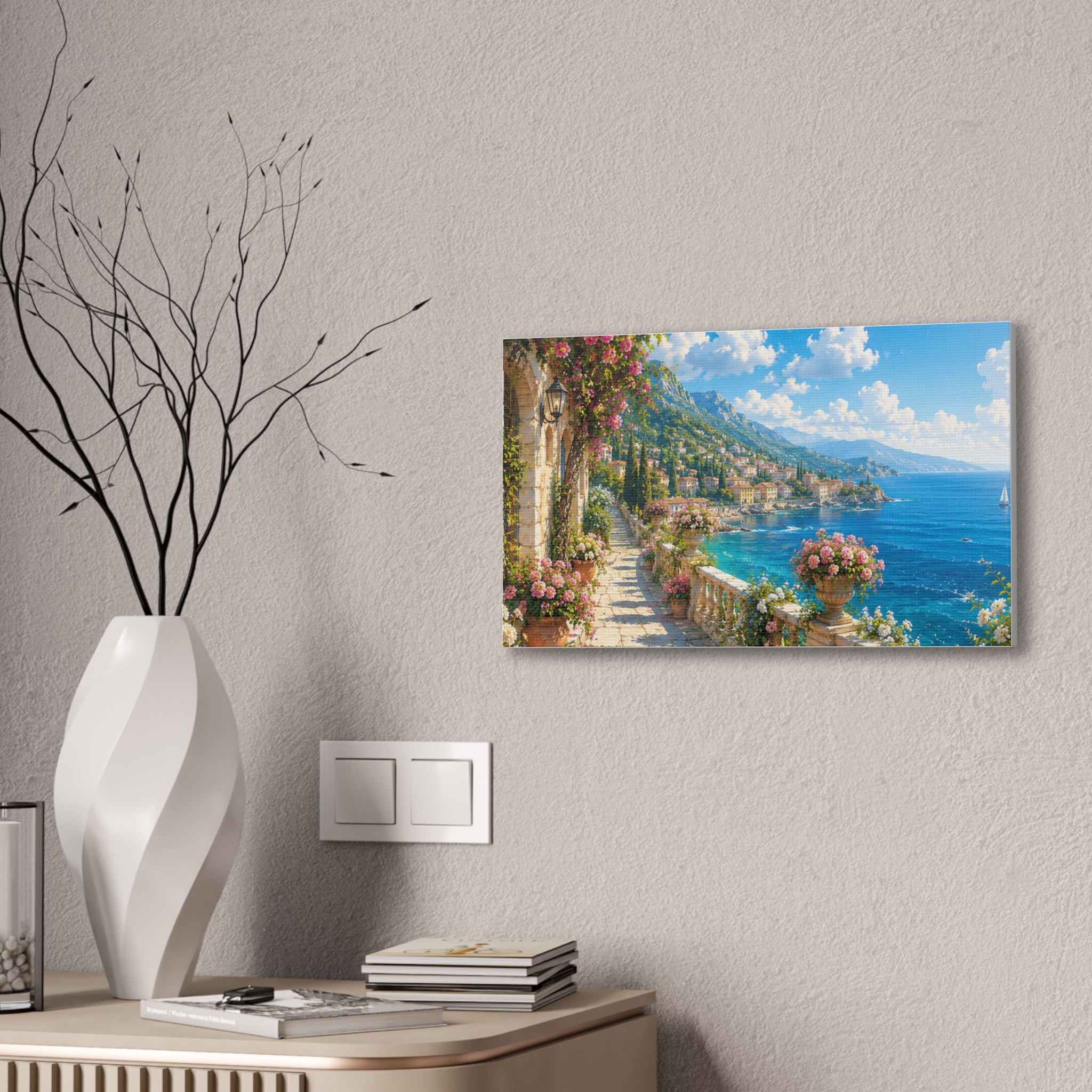 Canvas Print — Mediterranean Seaside Terrace Wall Art