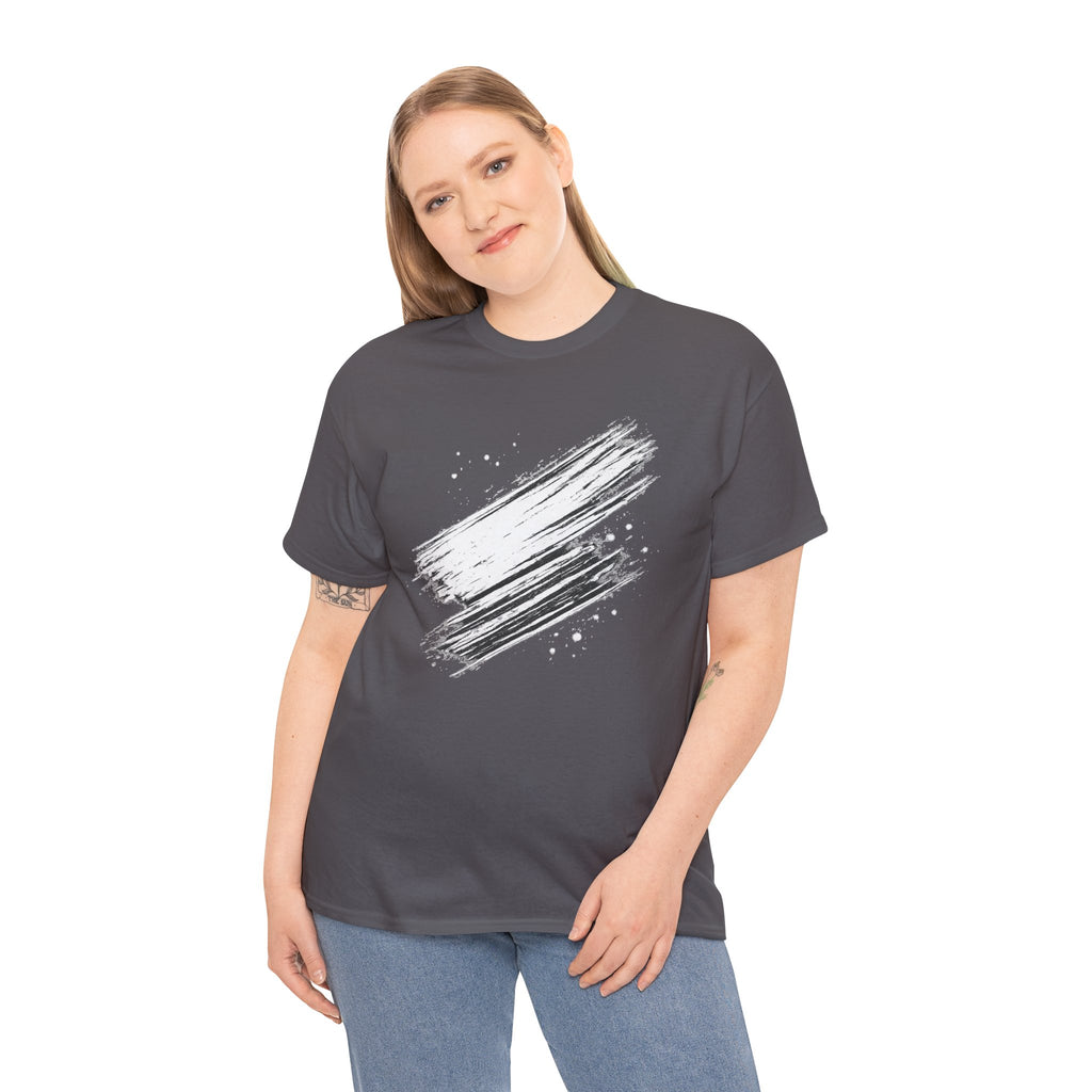 Abstract Brushstroke T-Shirt — Minimal Black Paint Stroke Tee