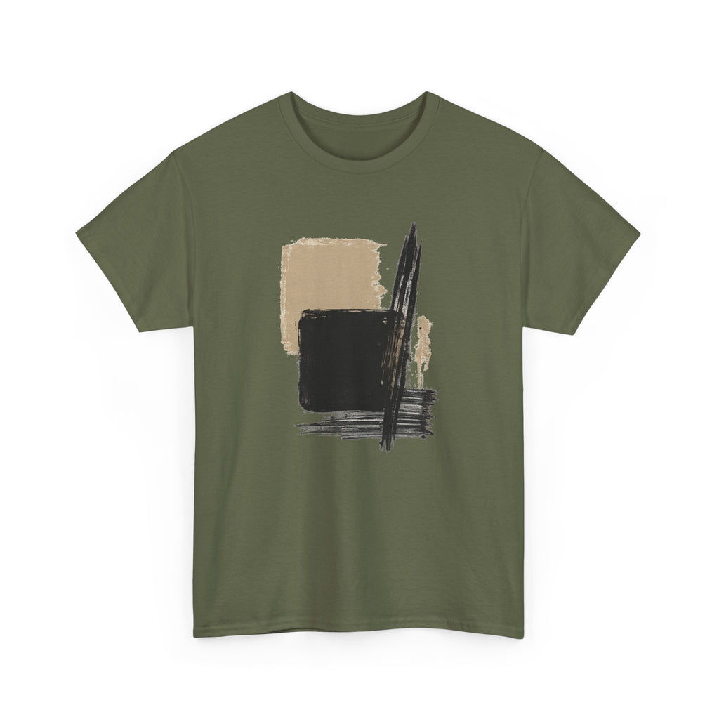 Abstract Brushstroke Tee — Minimal Neutral Art Graphic T-Shirt