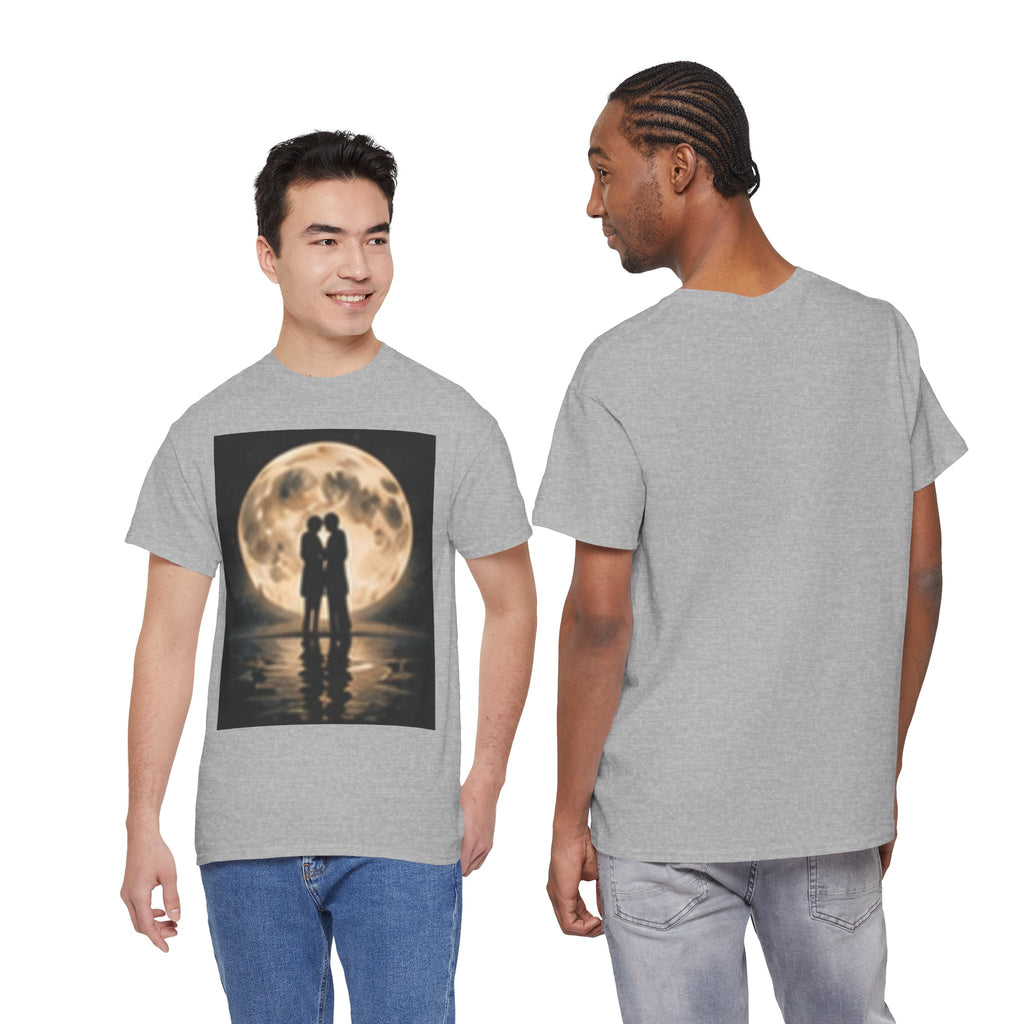 Moonlight Kiss T‑Shirt — Romantic Couple Silhouette Tee
