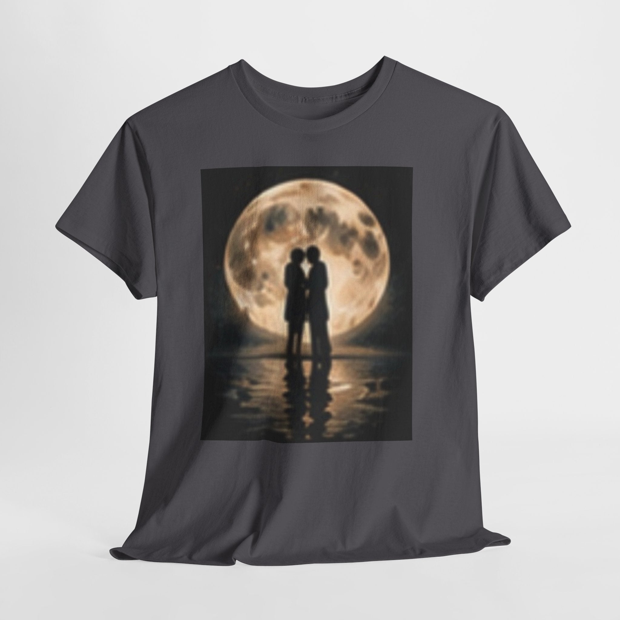 Moonlight Kiss T‑Shirt — Romantic Couple Silhouette Tee
