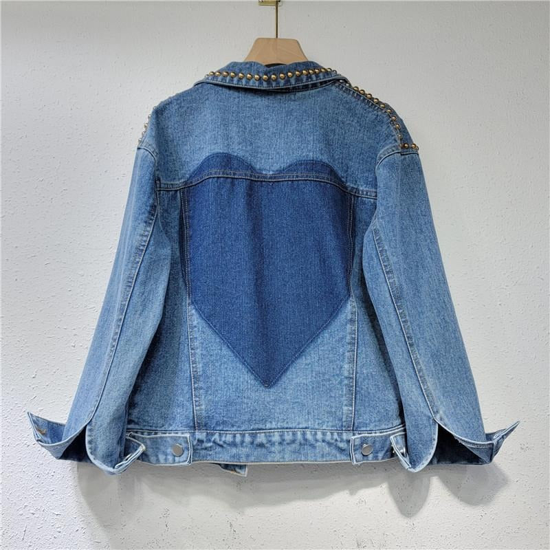 Women Spring Casual Long Sleeve Jeans Jacket Coat