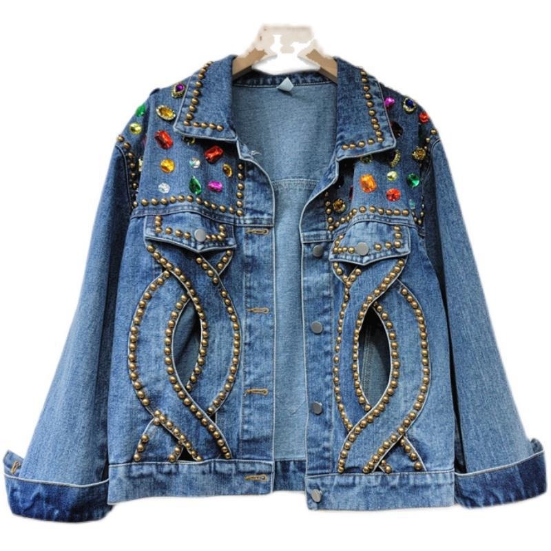 Women Spring Casual Long Sleeve Jeans Jacket Coat