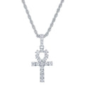 Men Women Hip Hop Cross Pendant Necklace With 4mm Zircon Tennis Chain Iced Out Exquisite Bling Jewelry Fashion Trendy Creative