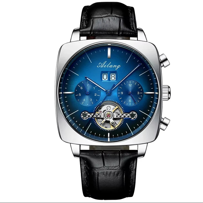 Ailang Square Watch Hollow Multifunctional Men's Fashion Waterproof Luminous Automatic Mechanical Wristwatch