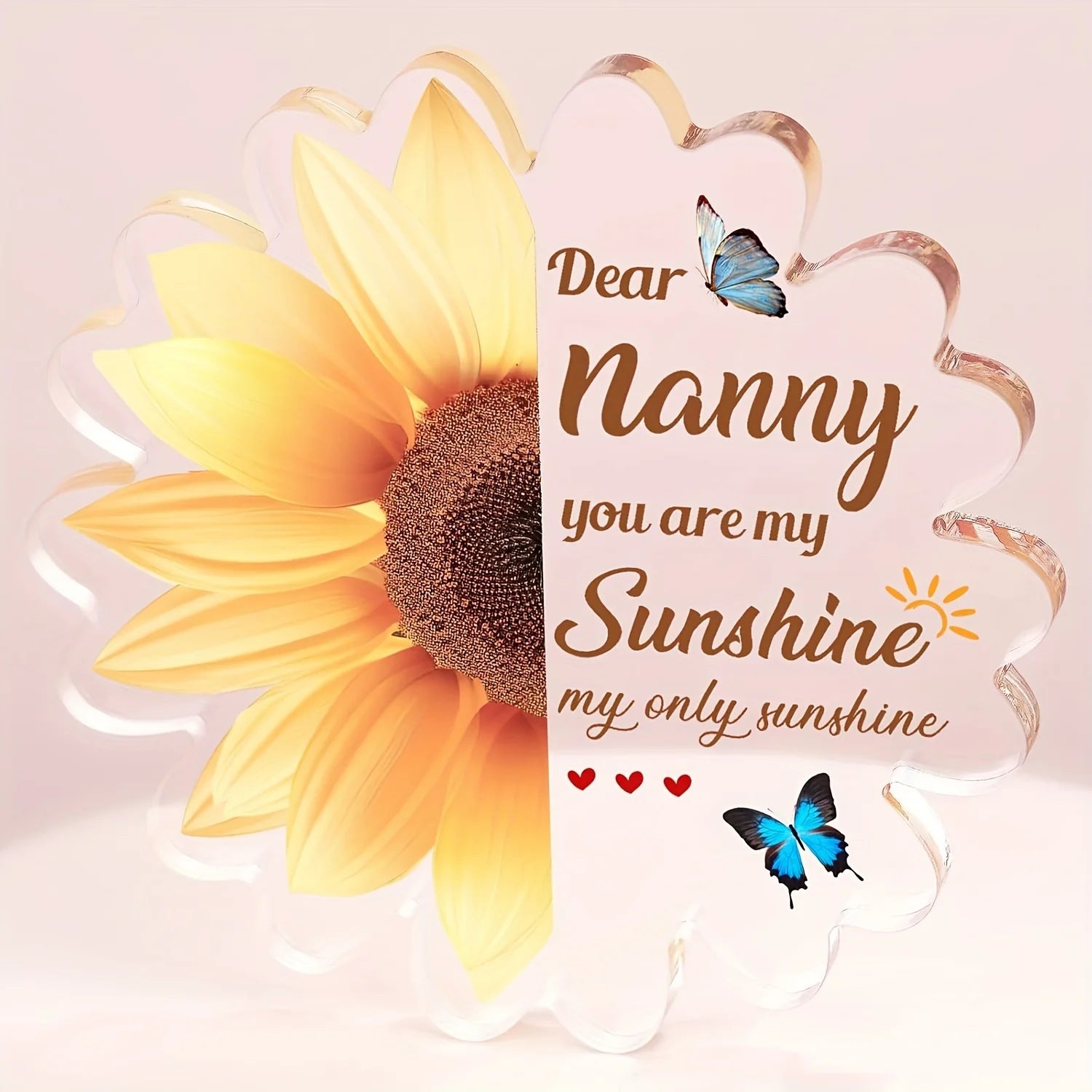 Nanny Gifts, Nanny Birthday Gifts from Grandchildren, Acrylic Plaque, Sunflower Gifts for Nanny, Gifts for Nanny Grandma