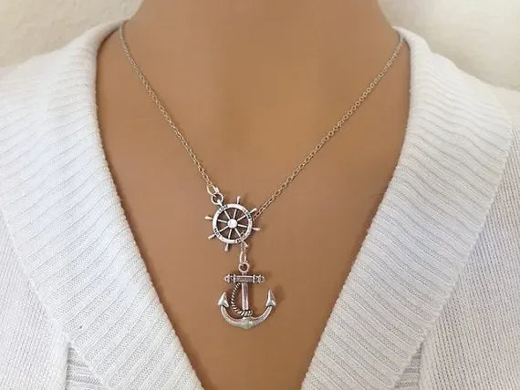 Anchor Rudder Pendant Combine Charm Sisterhood Necklace Accessories Jewelry