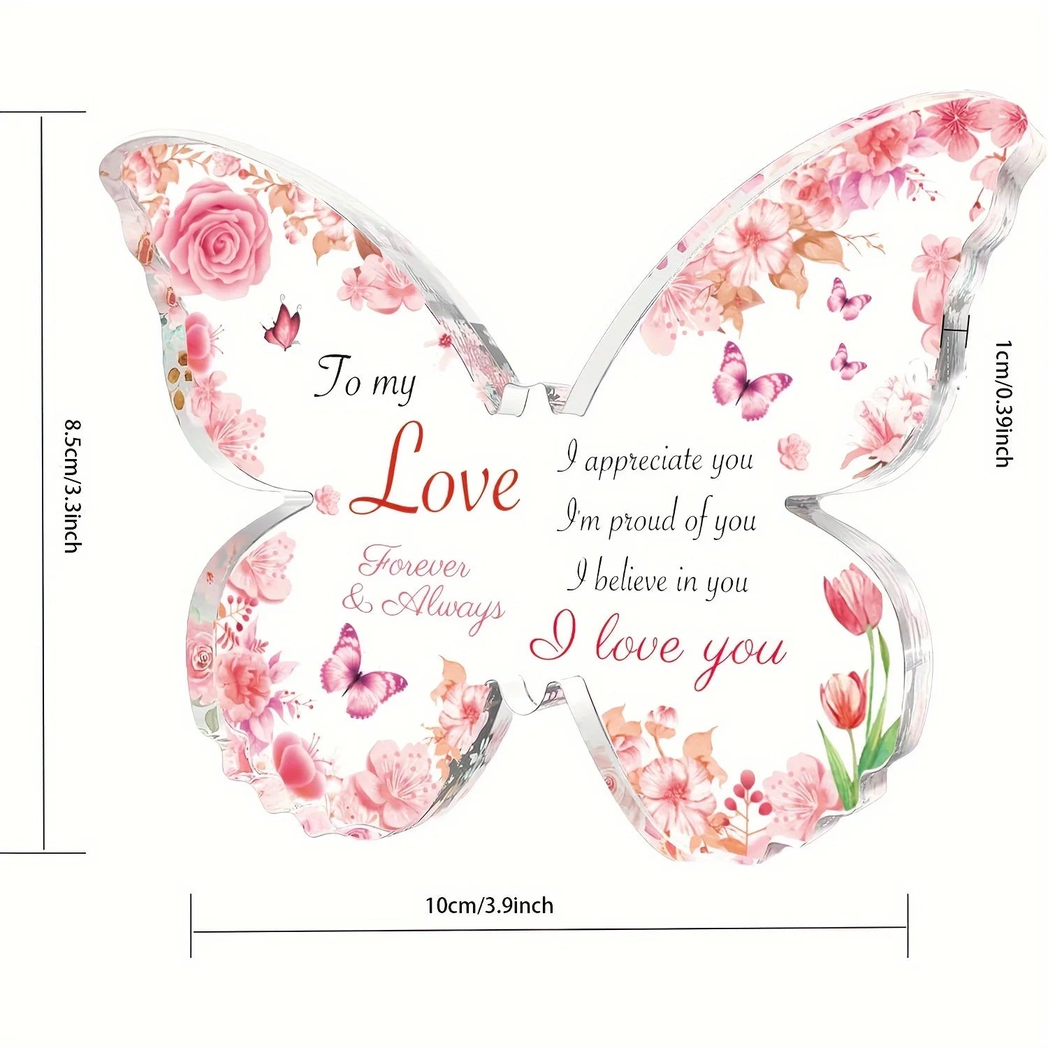 Gifts for Women, Gifts for Her - Acrylic Butterfly Engraved Plaque , Birthday Gifts for Girlfriend, I Love You Gifts for Her