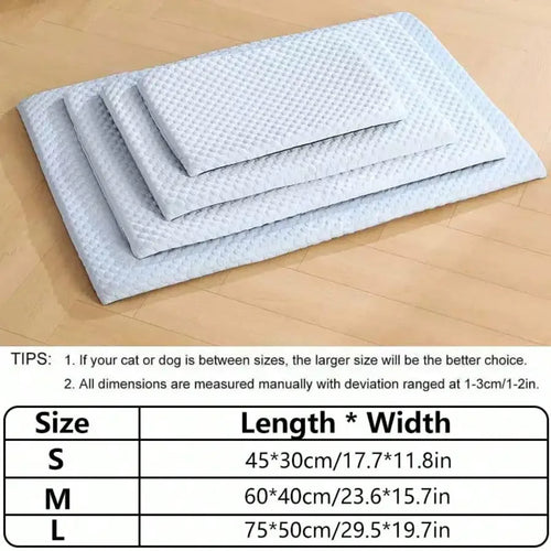 1pc Sponge Cooling Cat and Dog Pet Bed, Thick Padding Comfortable Cool Breathable, Non-Slip and Washable Cooling and Suitable For All Seasons