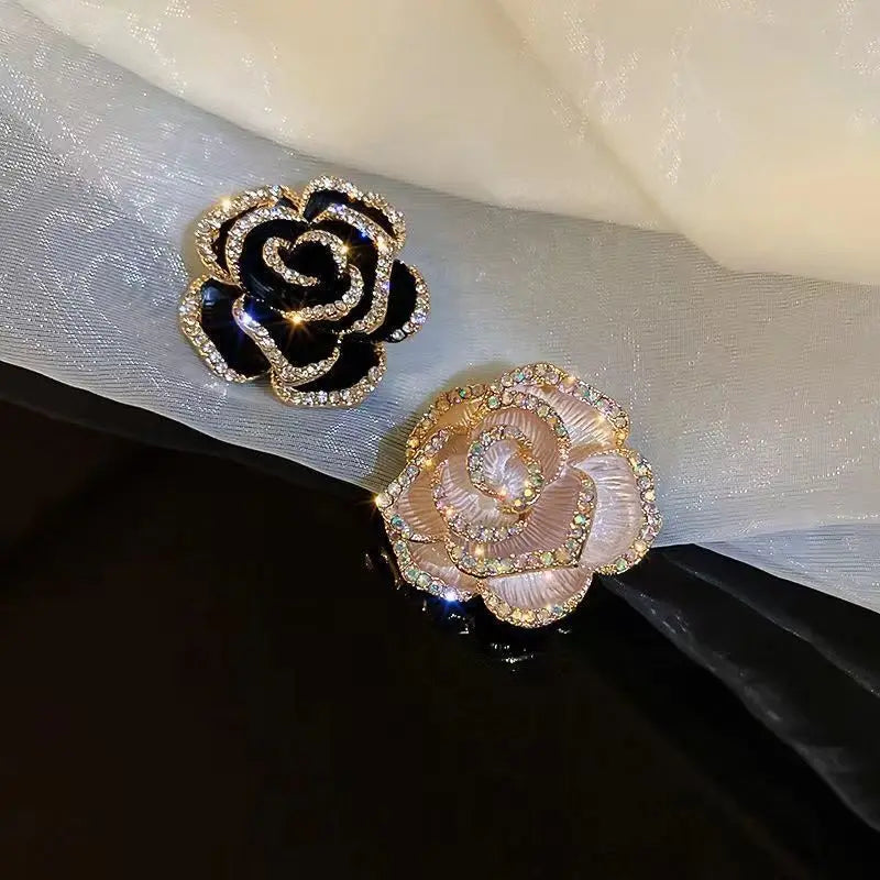 women camellia flower brooch exquisite suit pin accessories jewelry