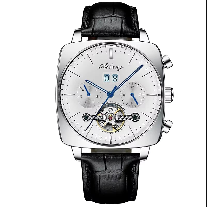 Ailang Square Watch Hollow Multifunctional Men's Fashion Waterproof Luminous Automatic Mechanical Wristwatch