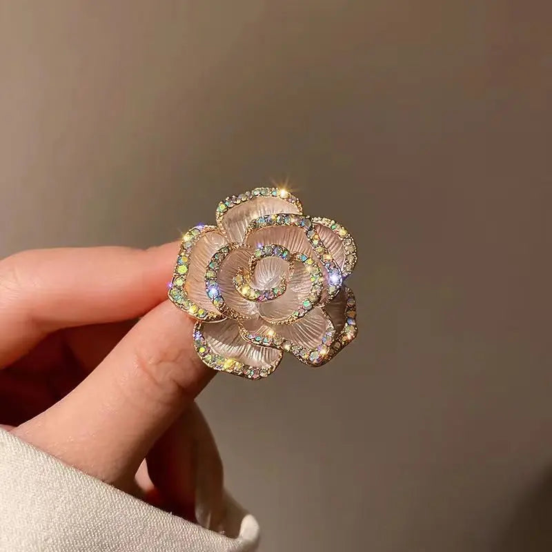 women camellia flower brooch exquisite suit pin accessories jewelry