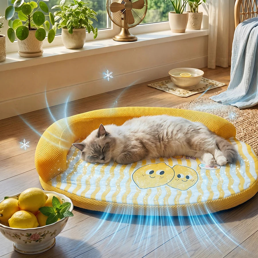 Spring and Summer Pet Sofa Bed, Removable and Washable Cat & Dog Bed, Cool and Breathable Cat Bed and Dog Bed Suitable for Small and Medium-Sized Pets