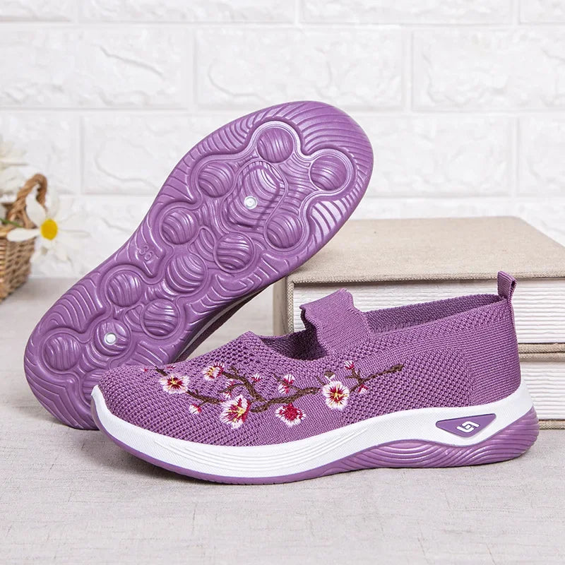 Women's Shoes 2025 Summer Casual Sneakers Breathable Embroidered Chunky Sole Affordable Free Shipping
