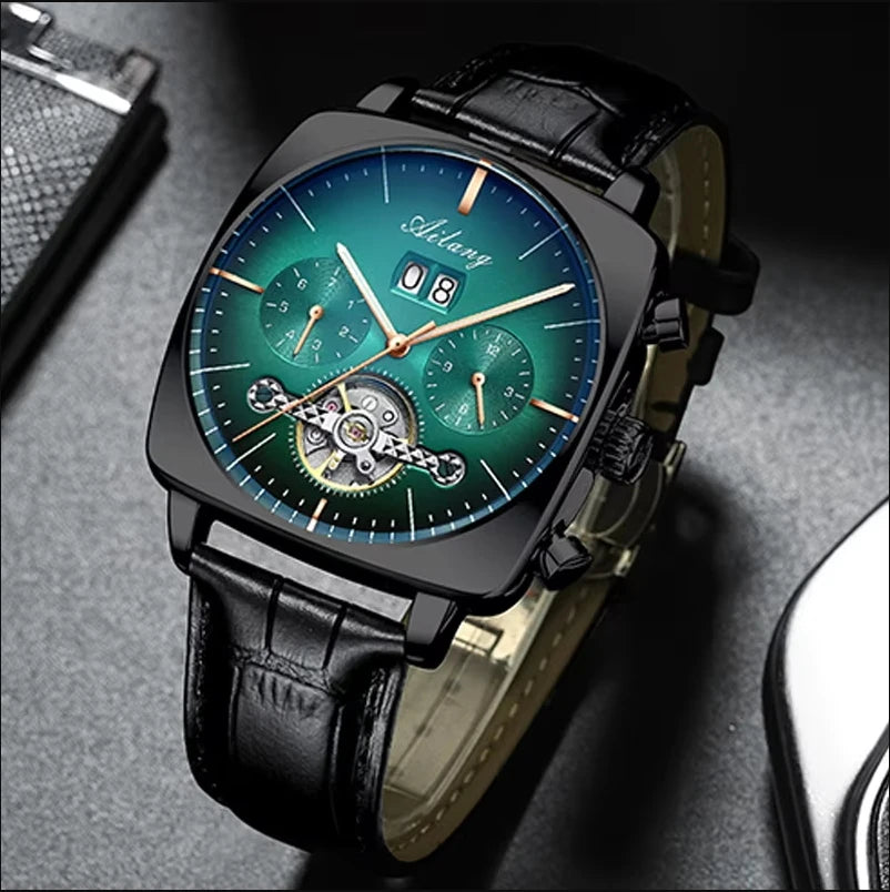 Ailang Square Watch Hollow Multifunctional Men's Fashion Waterproof Luminous Automatic Mechanical Wristwatch