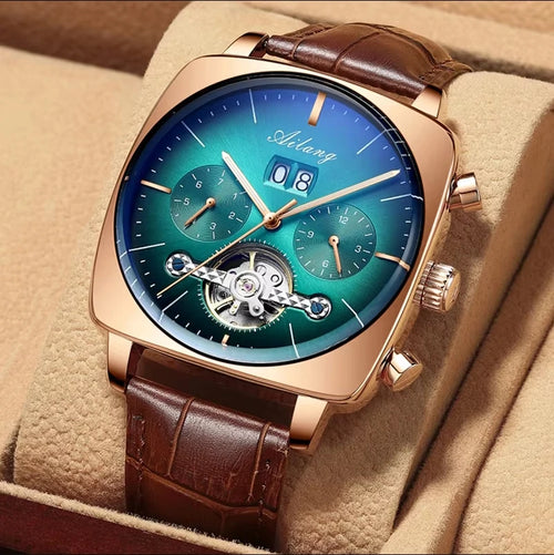 Ailang Square Watch Hollow Multifunctional Men's Fashion Waterproof Luminous Automatic Mechanical Wristwatch