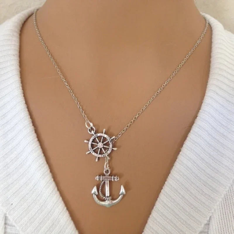 Anchor Rudder Pendant Combine Charm Sisterhood Necklace Accessories Jewelry