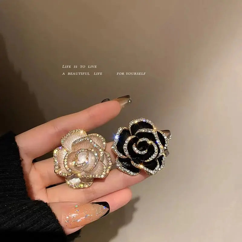 women camellia flower brooch exquisite suit pin accessories jewelry