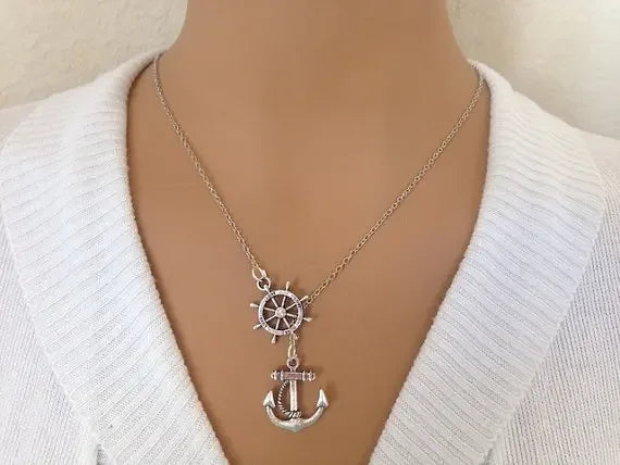 Anchor Rudder Pendant Combine Charm Sisterhood Necklace Accessories Jewelry