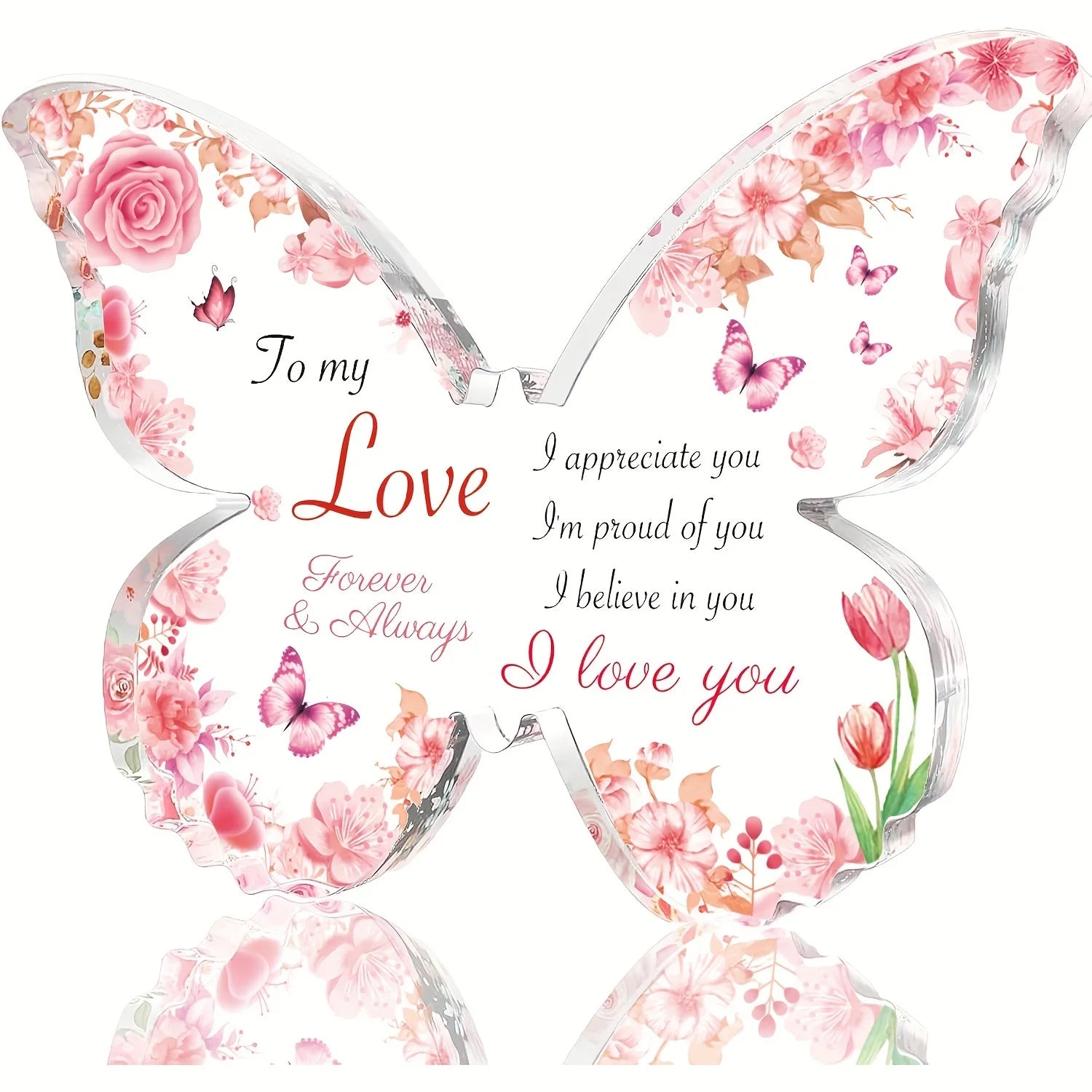 Gifts for Women, Gifts for Her - Acrylic Butterfly Engraved Plaque , Birthday Gifts for Girlfriend, I Love You Gifts for Her