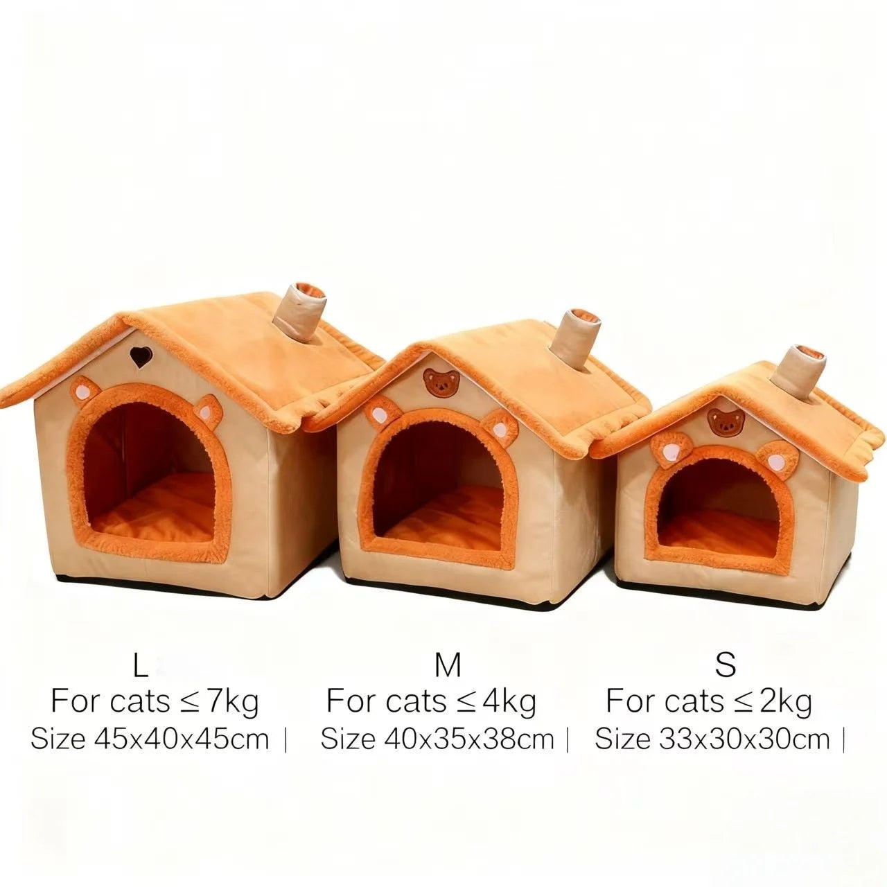House Style Pet Bed for Cats & small Dogs- All Season Removable Washable  Winter Warm Pet Bed
