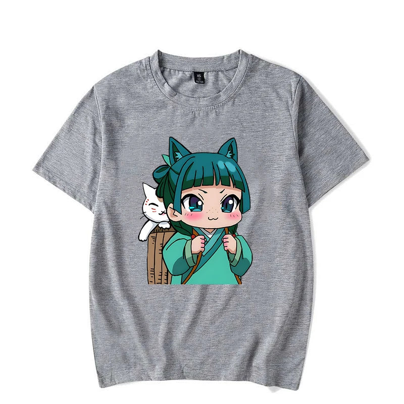 Camisetas divertidas con estampado de Anime The Apothecary Diaries para mujercamiseta holgada bonita de manga corta con