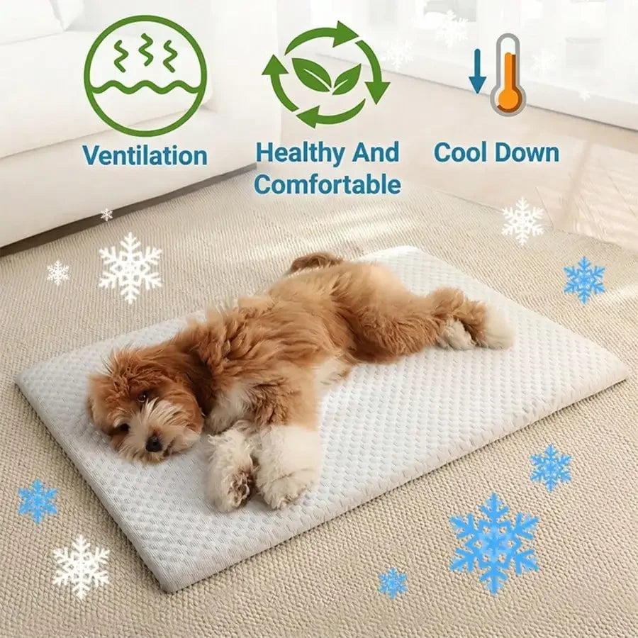 1pc Sponge Cooling Cat and Dog Pet Bed, Thick Padding Comfortable Cool Breathable, Non-Slip and Washable Cooling and Suitable For All Seasons