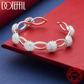 925 Sterling Silver Coral Open Bangle Fashion Party Wedding Accessories Jewelry Gifts