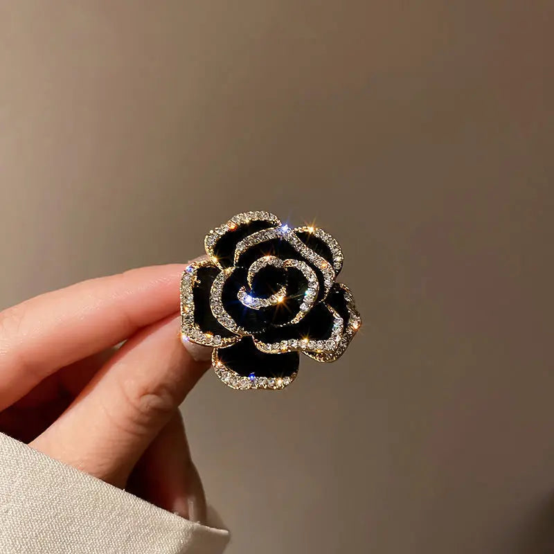 women camellia flower brooch exquisite suit pin accessories jewelry