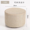 Solid Wood Fabric Small Stool Creative Home Living Room Sofa Coffee Table Decor