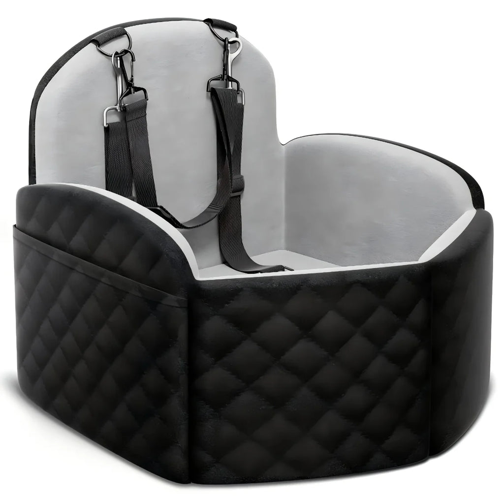 Dog Car Seat for Small/Medium/Large Dogs, Memory Foam Dog Booster Seat with Thick Cushion cool mat up to 55 lbs or 2 Small Dogs, Travel Pet Car Seat with Detachable Washable Cover, 2 Safety Leashes