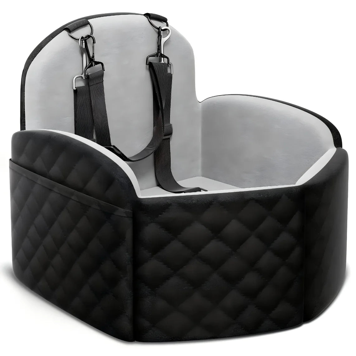 Dog Car Seat for Small/Medium/Large Dogs, Memory Foam Dog Booster Seat with Thick Cushion cool mat up to 55 lbs or 2 Small Dogs, Travel Pet Car Seat with Detachable Washable Cover, 2 Safety Leashes