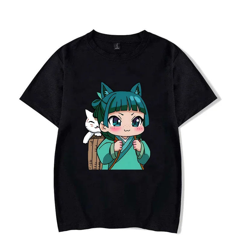 Camisetas divertidas con estampado de Anime The Apothecary Diaries para mujercamiseta holgada bonita de manga corta con