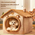 House Style Pet Bed for Cats & small Dogs- All Season Removable Washable  Winter Warm Pet Bed