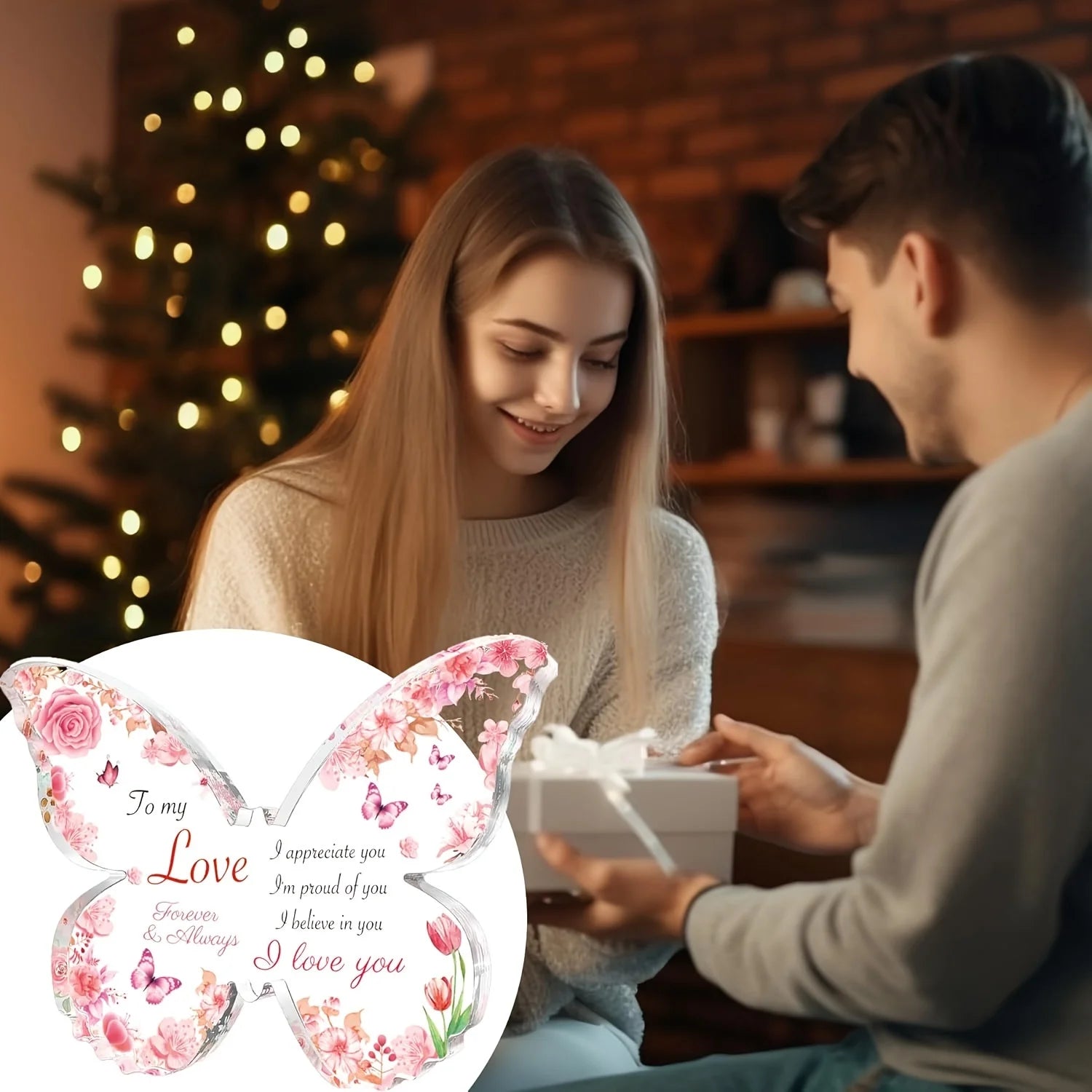 Gifts for Women, Gifts for Her - Acrylic Butterfly Engraved Plaque , Birthday Gifts for Girlfriend, I Love You Gifts for Her