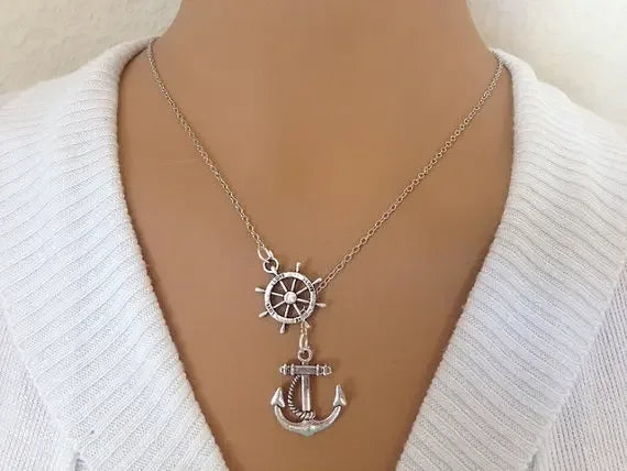 Anchor Rudder Pendant Combine Charm Sisterhood Necklace Accessories Jewelry
