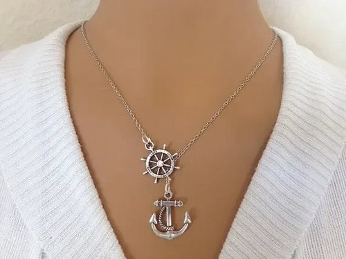 Anchor Rudder Pendant Combine Charm Sisterhood Necklace Accessories Jewelry