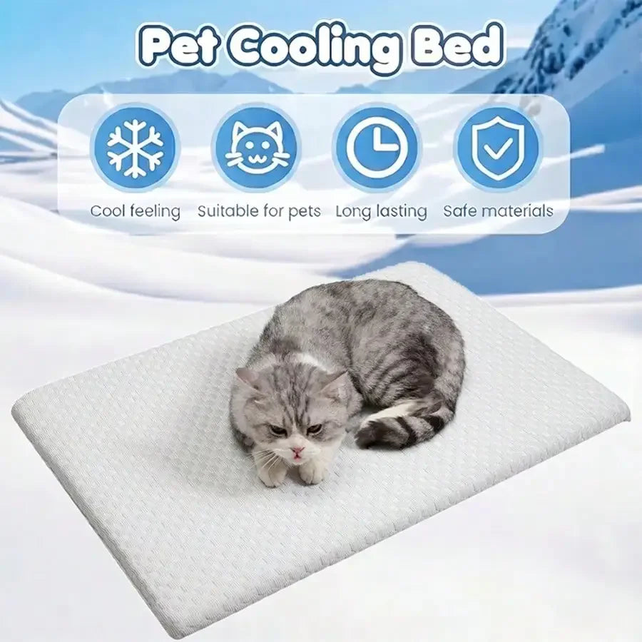 1pc Sponge Cooling Cat and Dog Pet Bed, Thick Padding Comfortable Cool Breathable, Non-Slip and Washable Cooling and Suitable For All Seasons