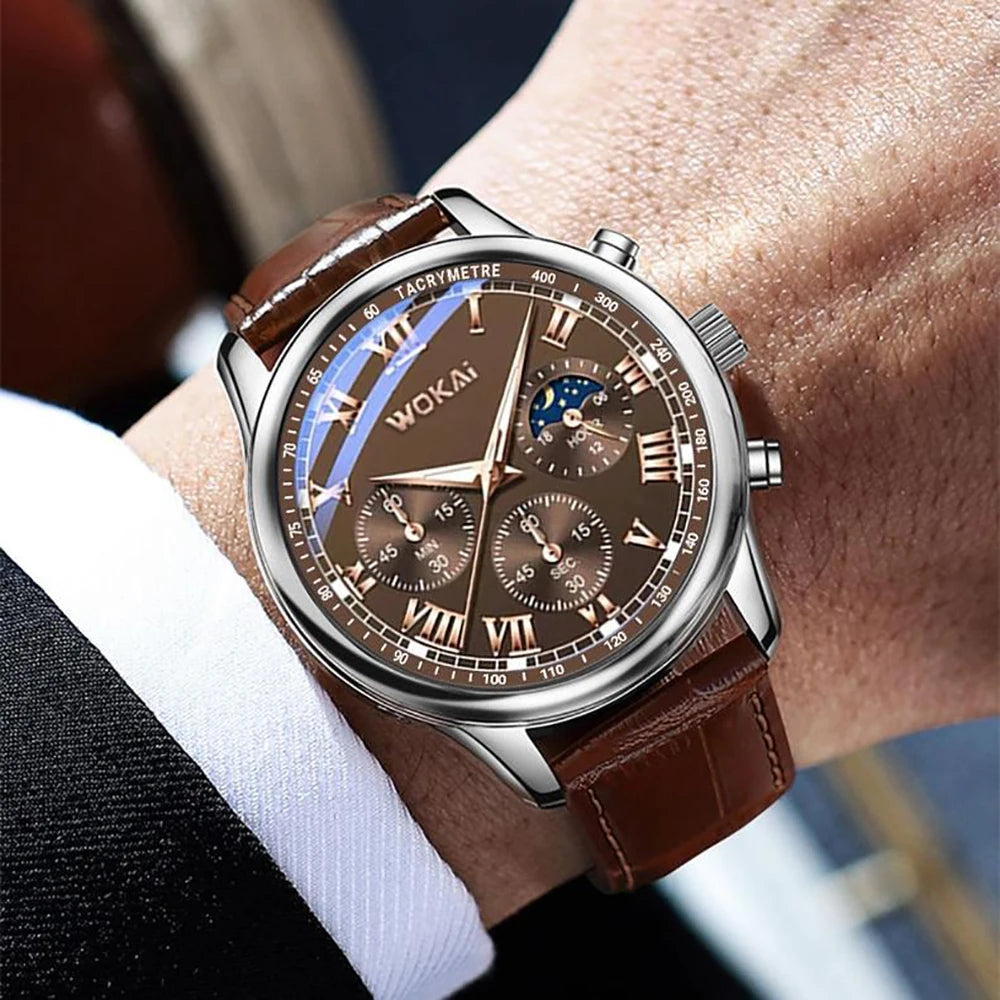 Men Fashion Business Quartz Watches, Sports, Belts, Cheap, Causal, Not Waterproof